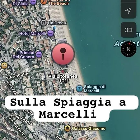 Conero Casa - Di Numana In Via Litoranea 101 Sul Mare Vista Con Parcheggio Esclusivo アパート マルチェッリ